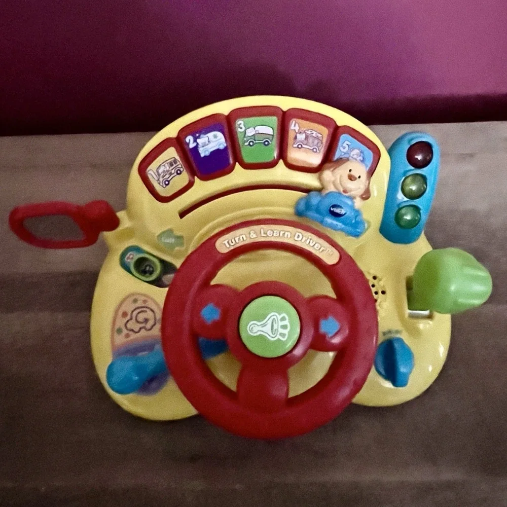 VTech Turn & Learn Driver Interactive‎ Steering Wheel Toy Lights & Sounds WORKS